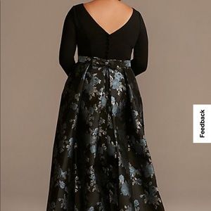 🥂 Gorgeous Crepe Ball Gown with Pleated Brocade Skirt ❤️